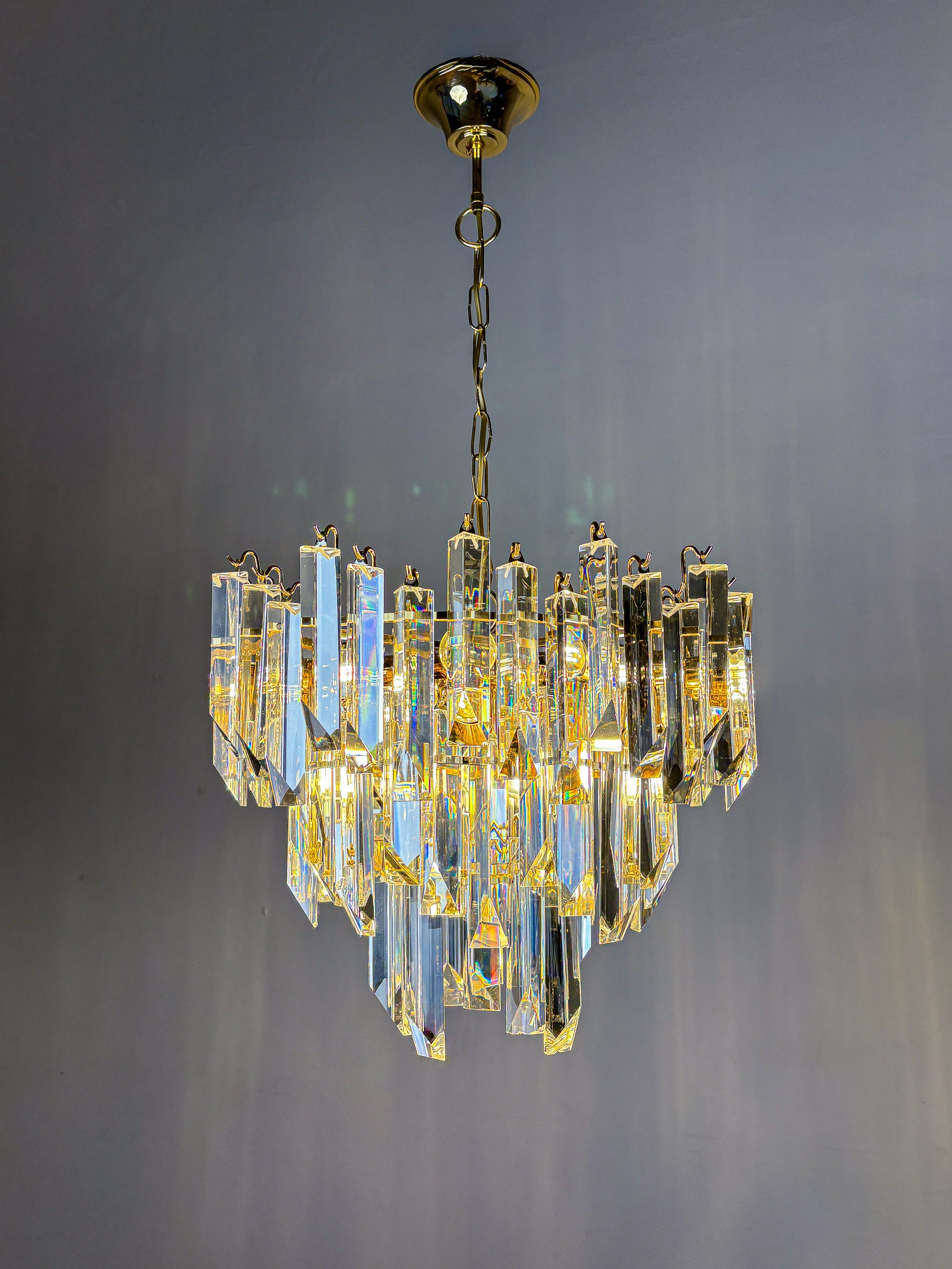 Four-Tier Cascade Chandelier by Venini, Murano Glass, Italy 1970s