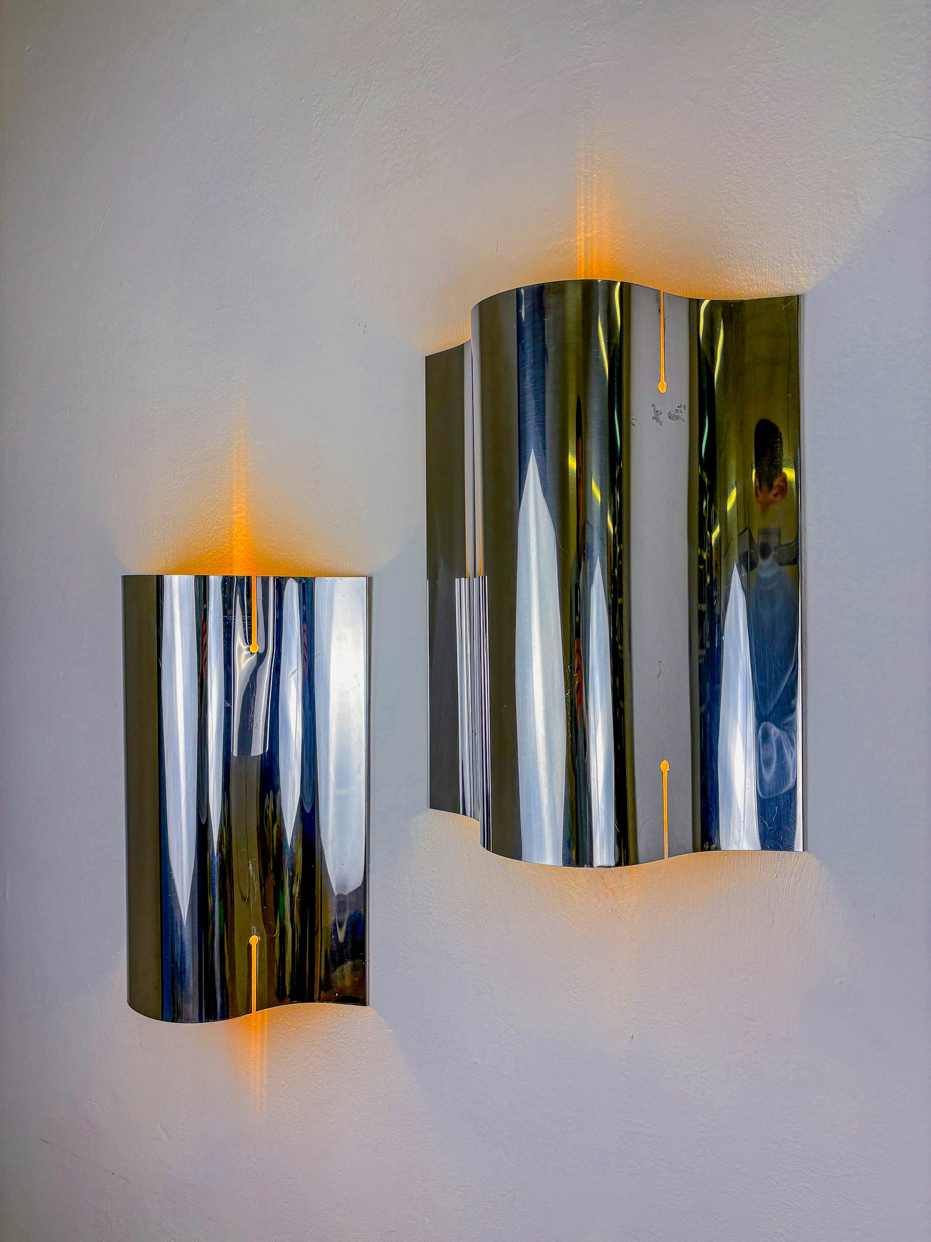 Pair of Space-Age wall Sconces by Sagim, Italy, 1970's