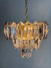 JT Kalmar chandelier, cut glass, 3 levels, Austria, 1970's