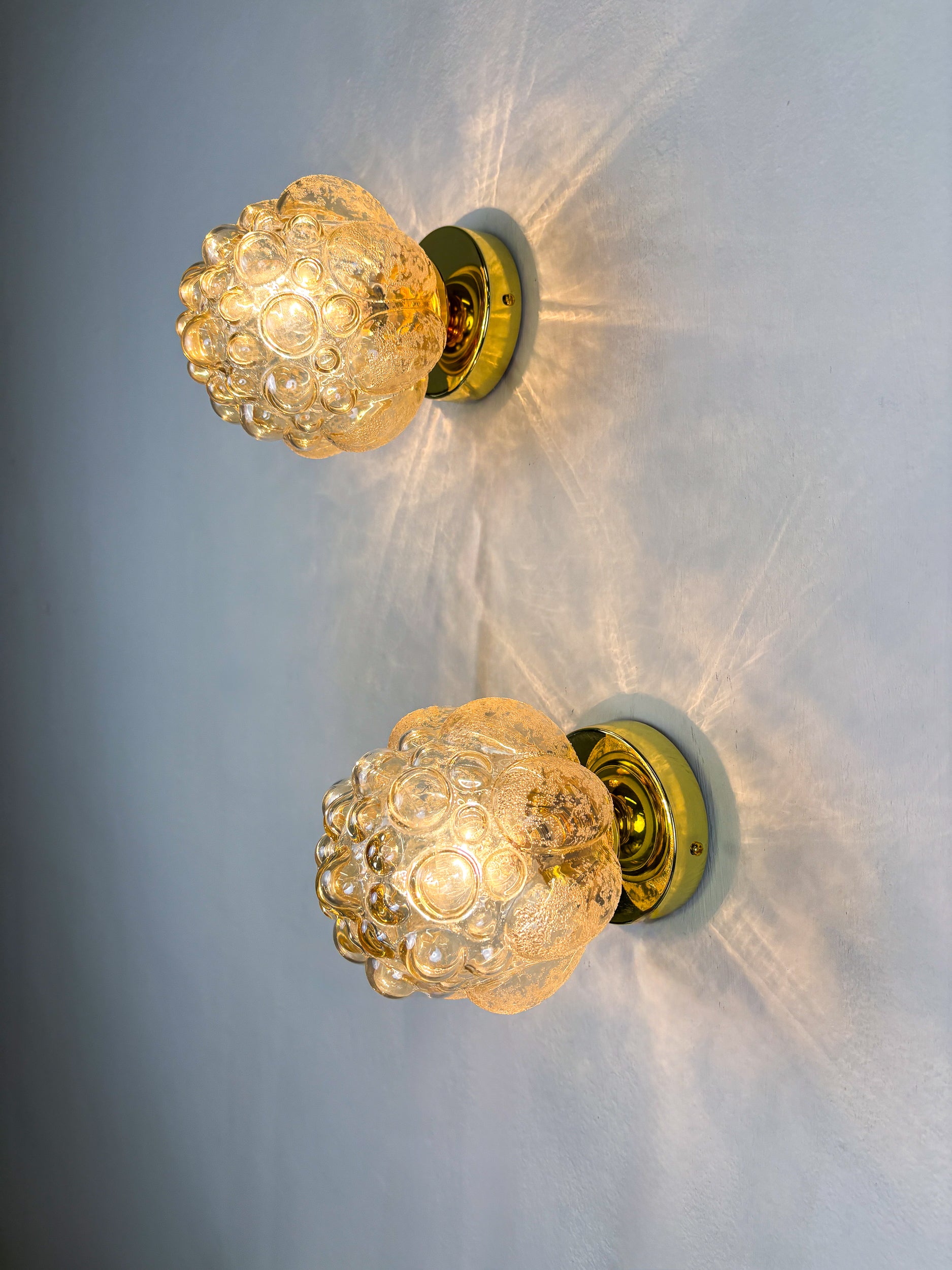 Pair of Bubble Glass Sconces – Helena Tynell Style, Germany 1970s