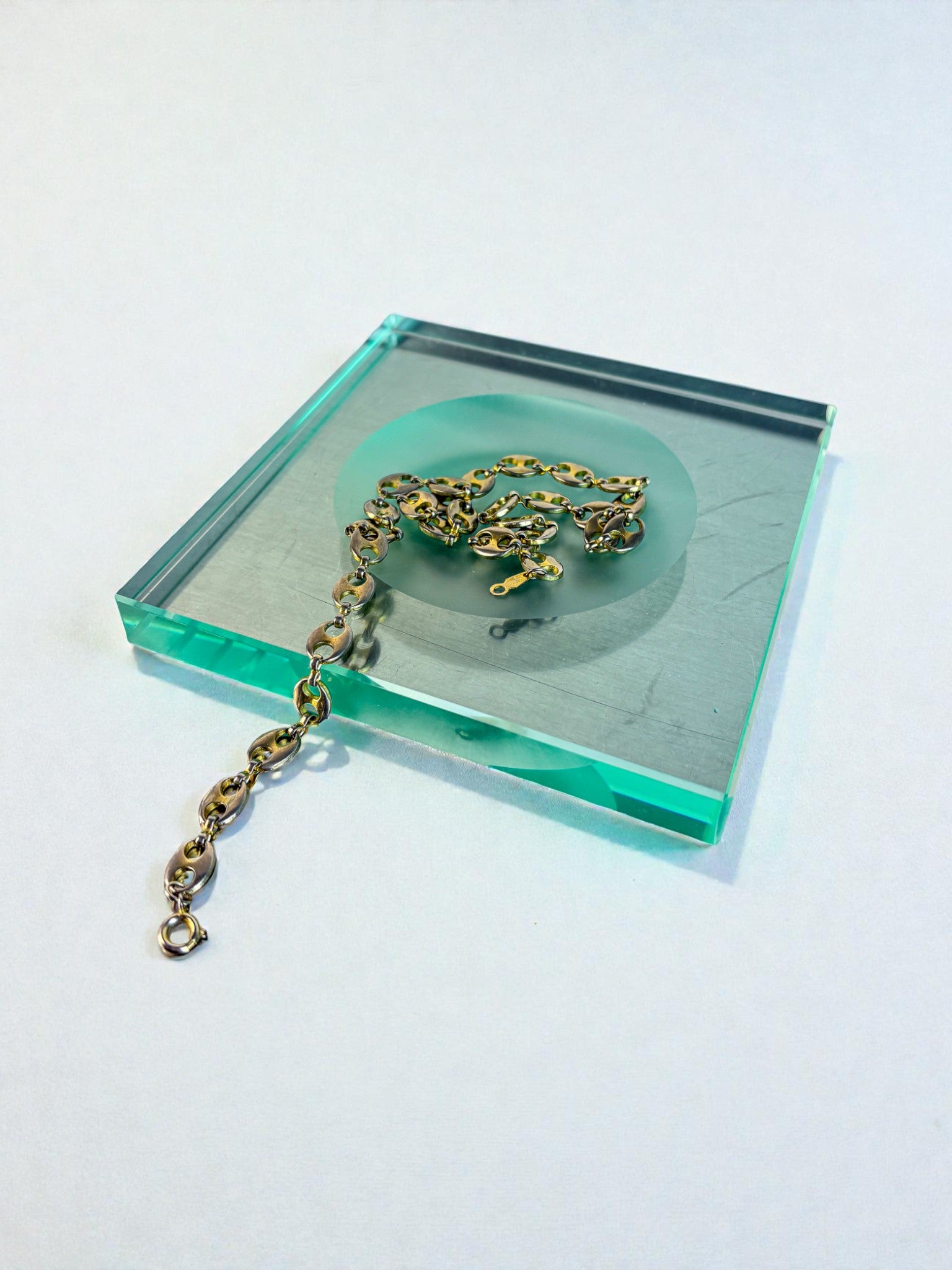 Mid-Century Fontana Arte Square Ashtray, Green murano glass, Italy, 1960s