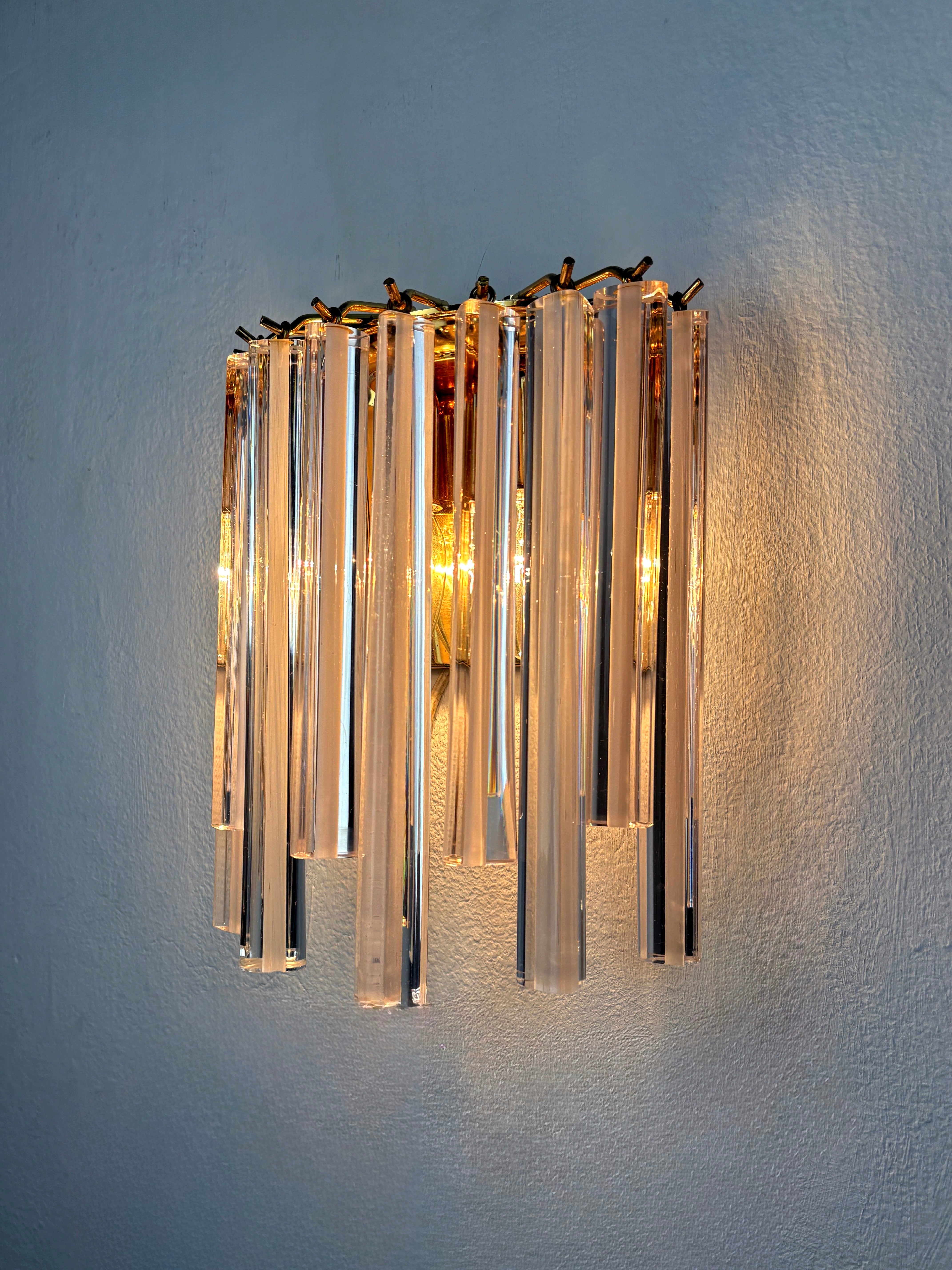 Paolo Venini Triedri Murano Glass Wall light, Italy, 1970s