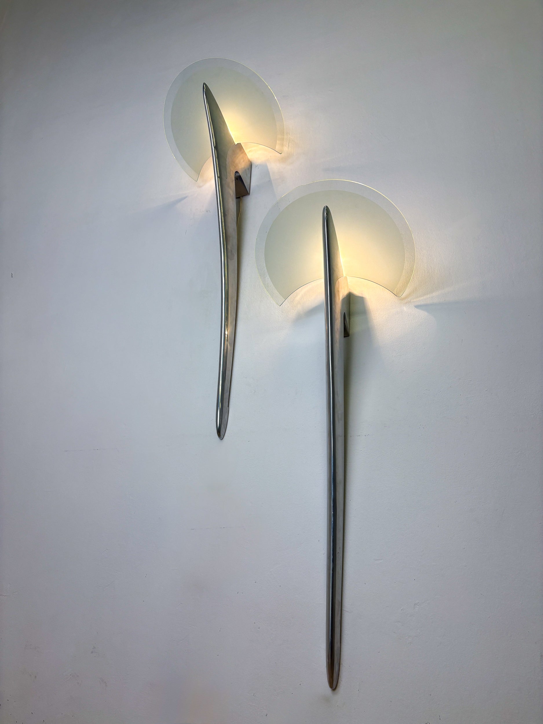 Pair of XXL "Alien" Wall Sconces by Taller Uno, Spain, 1970s