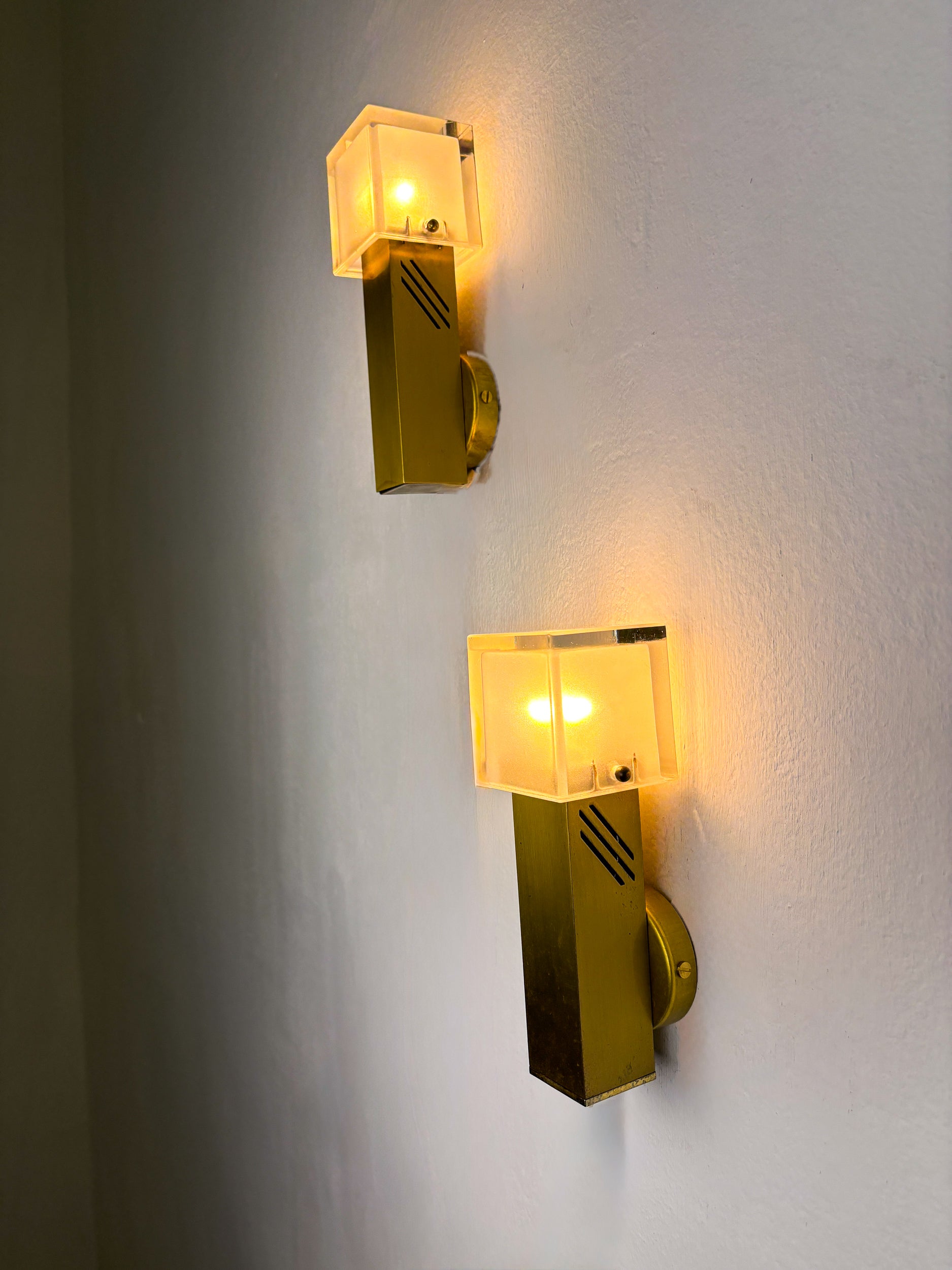 Pair of Murano Glass Wall Sconces by Gaetano Sciolari, Italy, 1970s