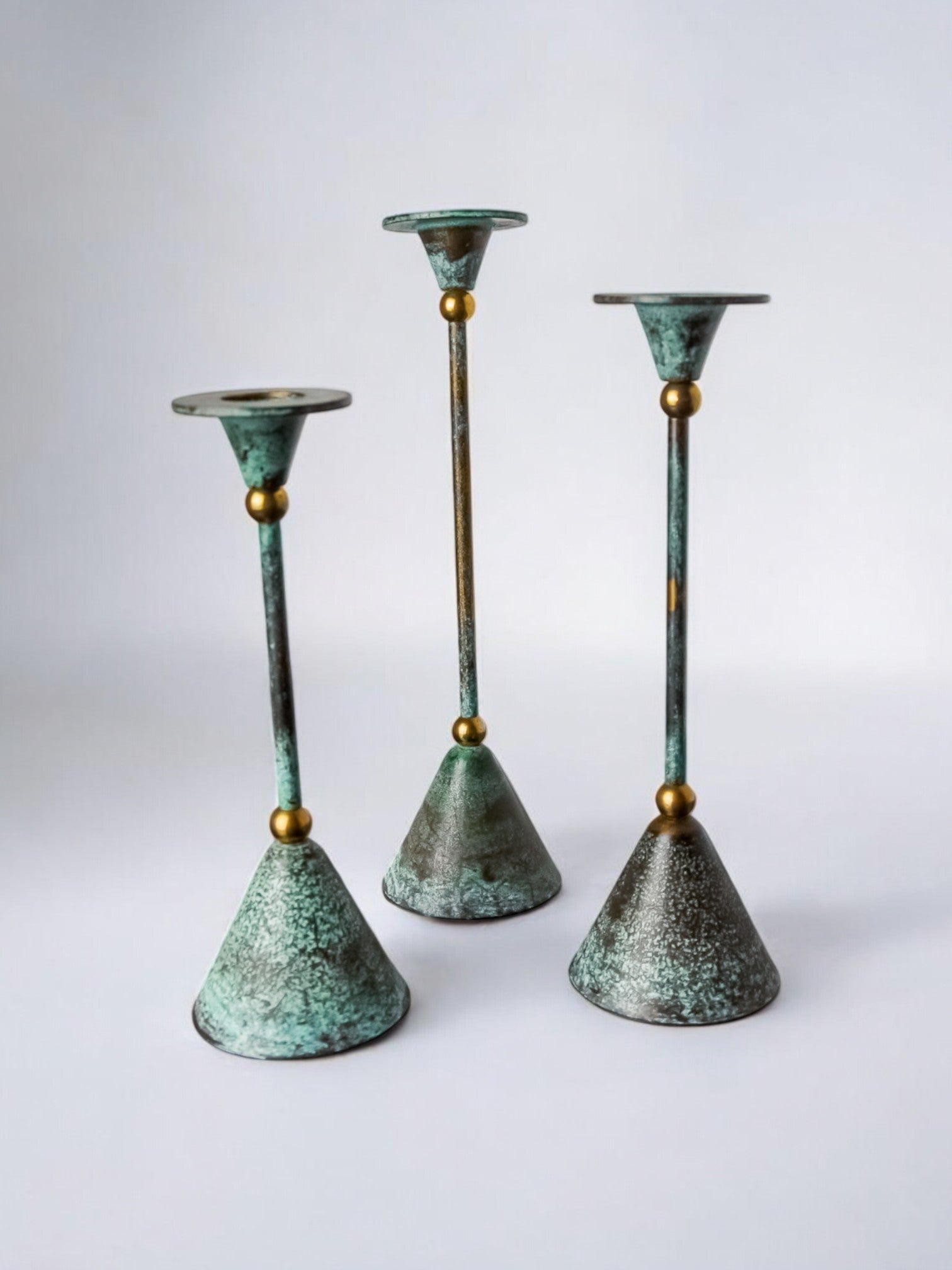 Postmodern Diabolo Candleholders, Set of 3, France, 1980's