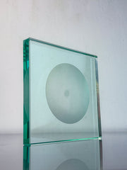 Mid-Century Fontana Arte Square Ashtray, Green murano glass, Italy, 1960s