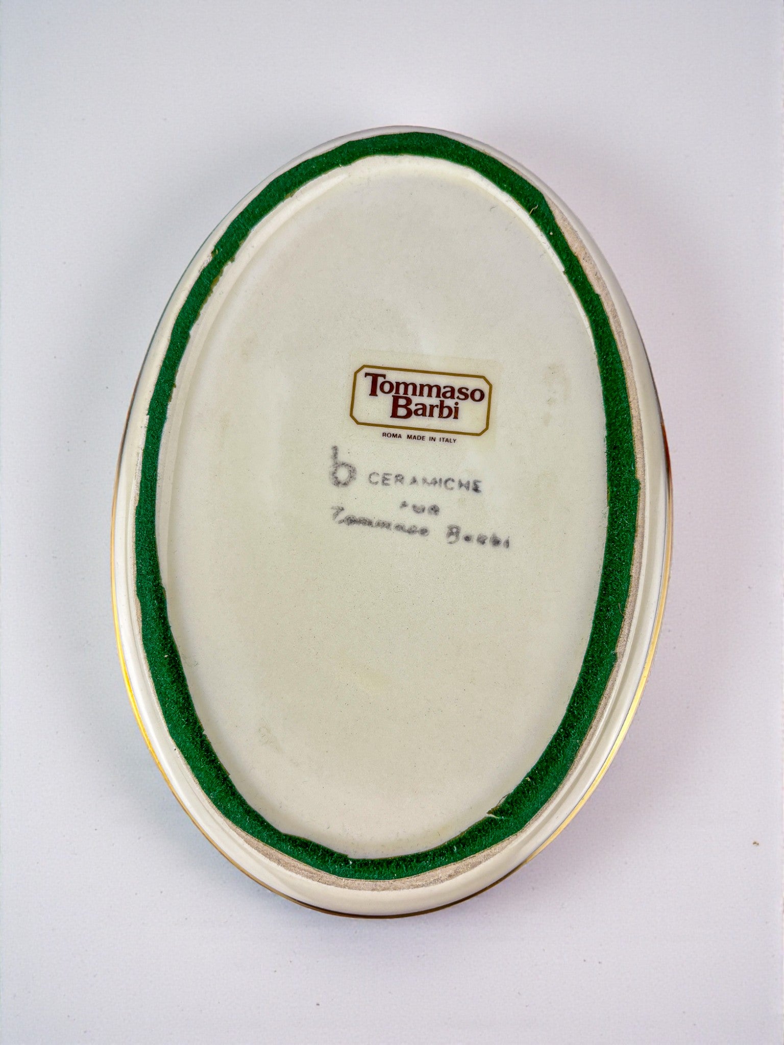 Tommaso Barbi Ceramic vide-poches, signed, Italy, 1970's