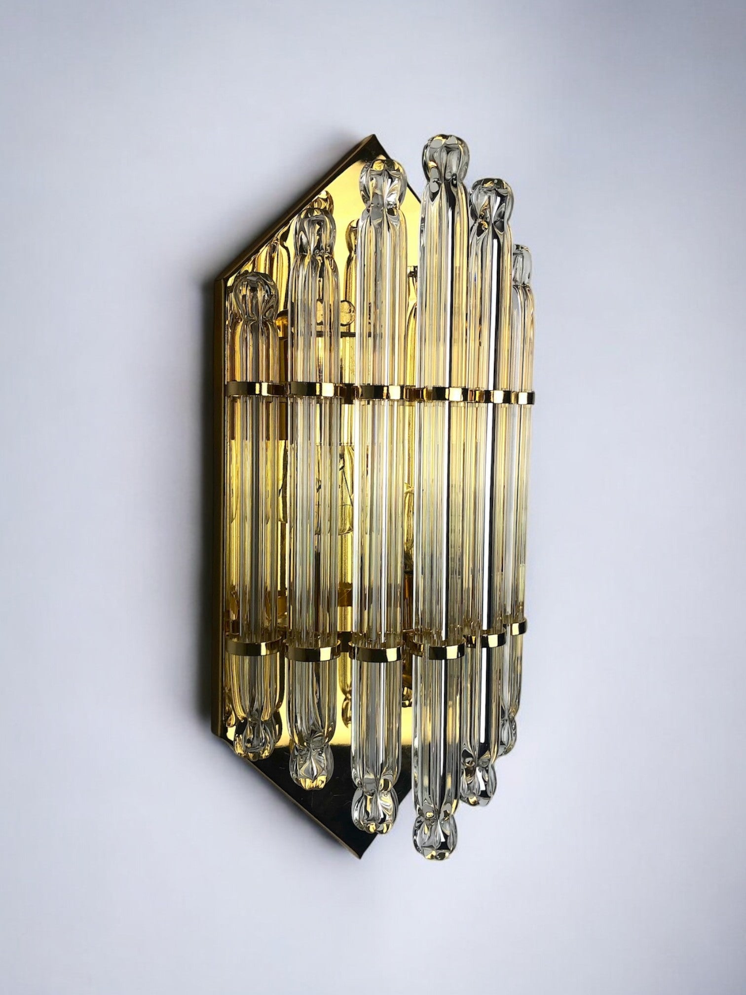 Venini Wall light, Murano Triedri crystals, 1970, Italy