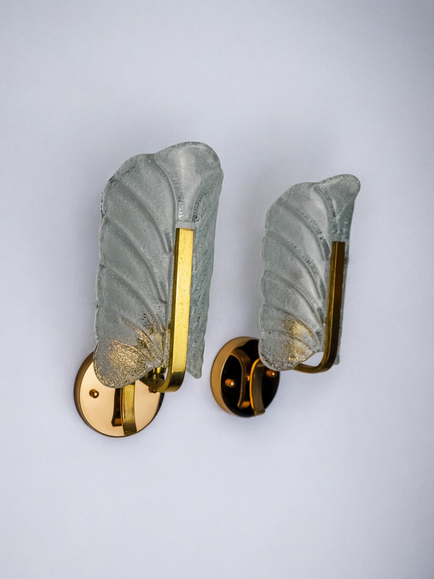 Pair of "leaf" sconces by Carl Fagerlund, Murano glass, Germany, 1970