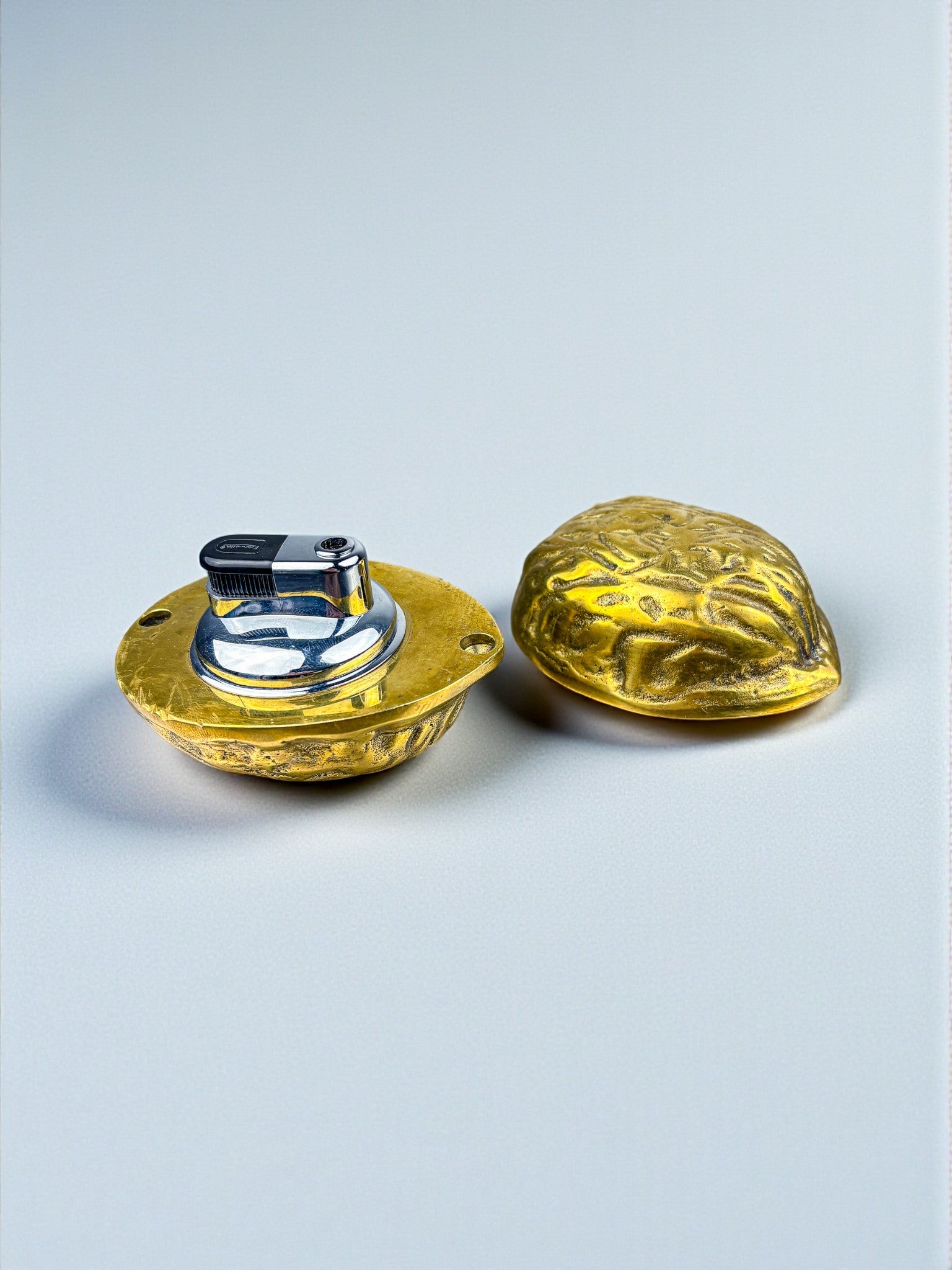 Walnut-Shaped table Lighter in Bronze, Italy 1970’s