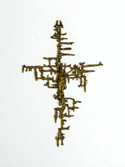 Brutalist Spanish Brass Crucifix after Dalí's Christ, Circa 1970's