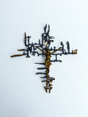 Brutalist Spanish Brass Crucifix after Dalí's Christ, Circa 1970