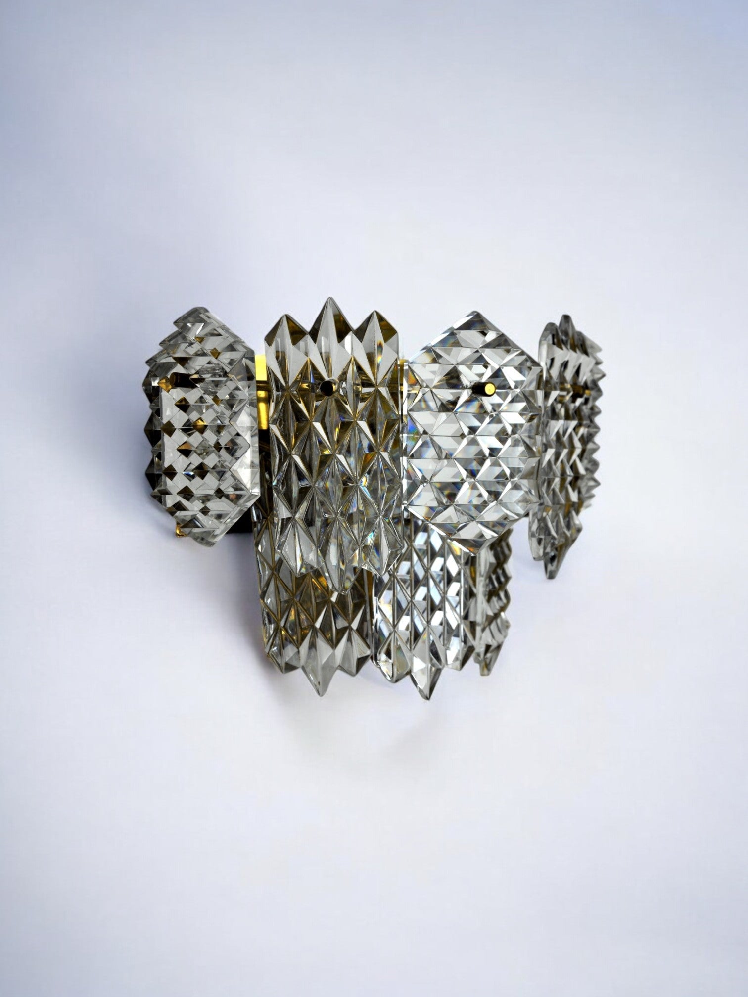 Kinkeldey sconce, 8 crystals, Germany, 1970s