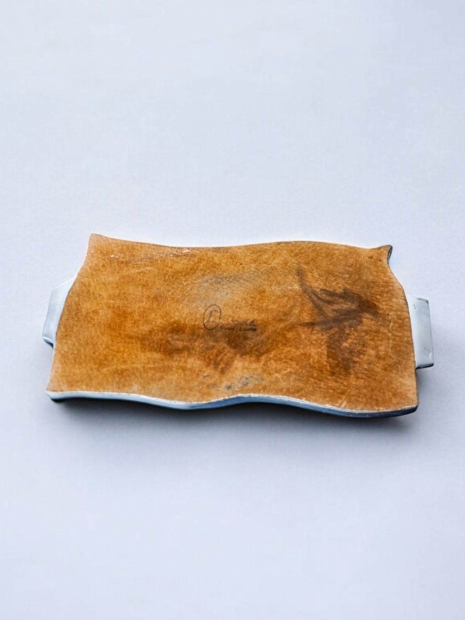 Brutalist pocket emptier by Leopold, bronze and aluminum 1970, Spain