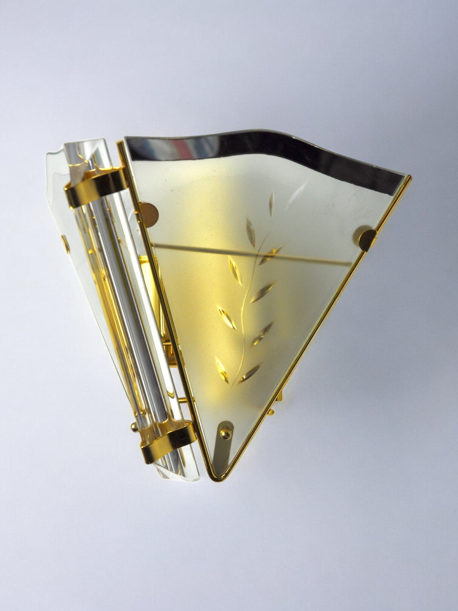 Regency wall lamp, triedri crystal, Italy, 1980