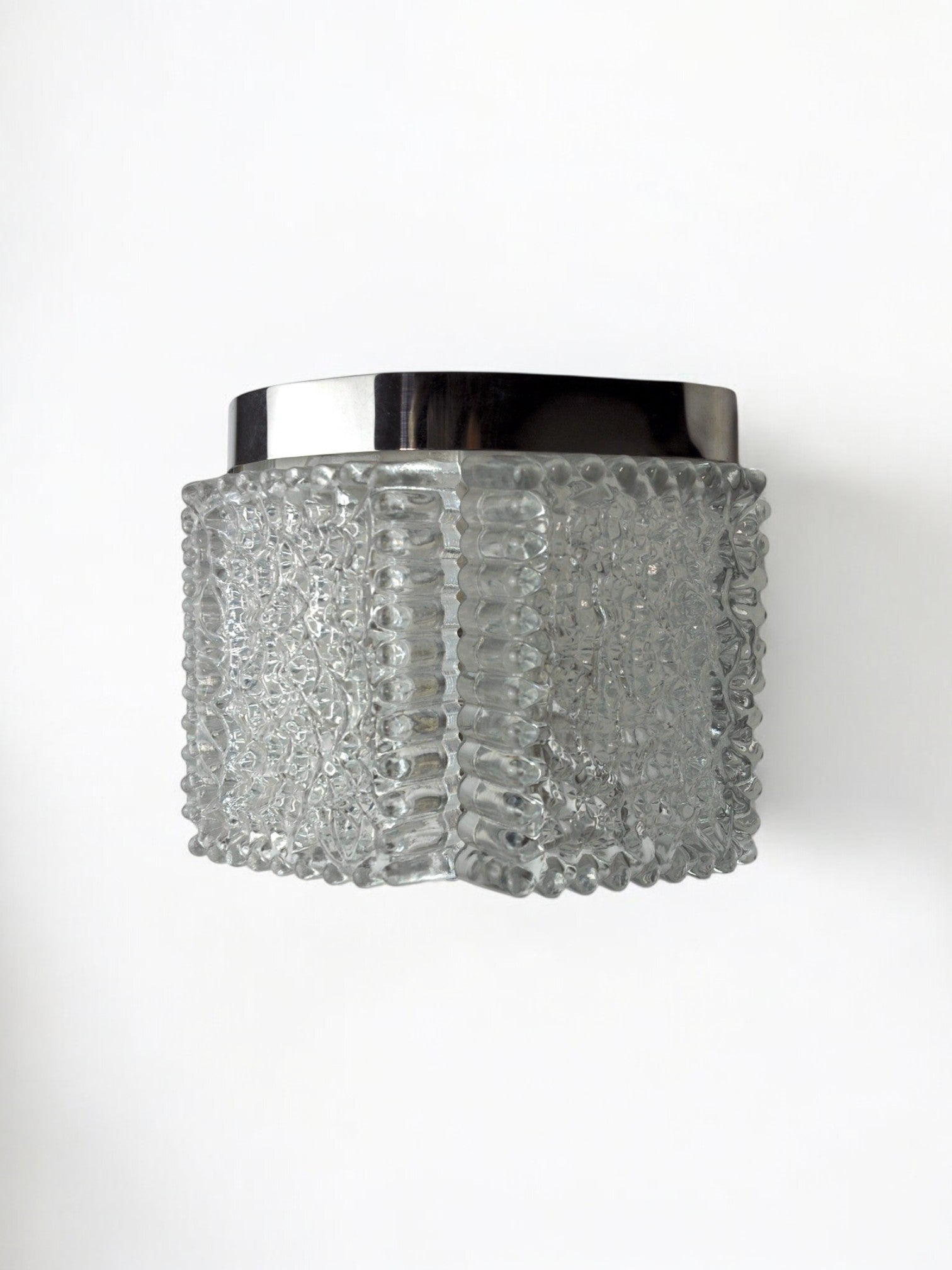Wall lamp by Kaiser Leuchten in frosted glass Germany 1960