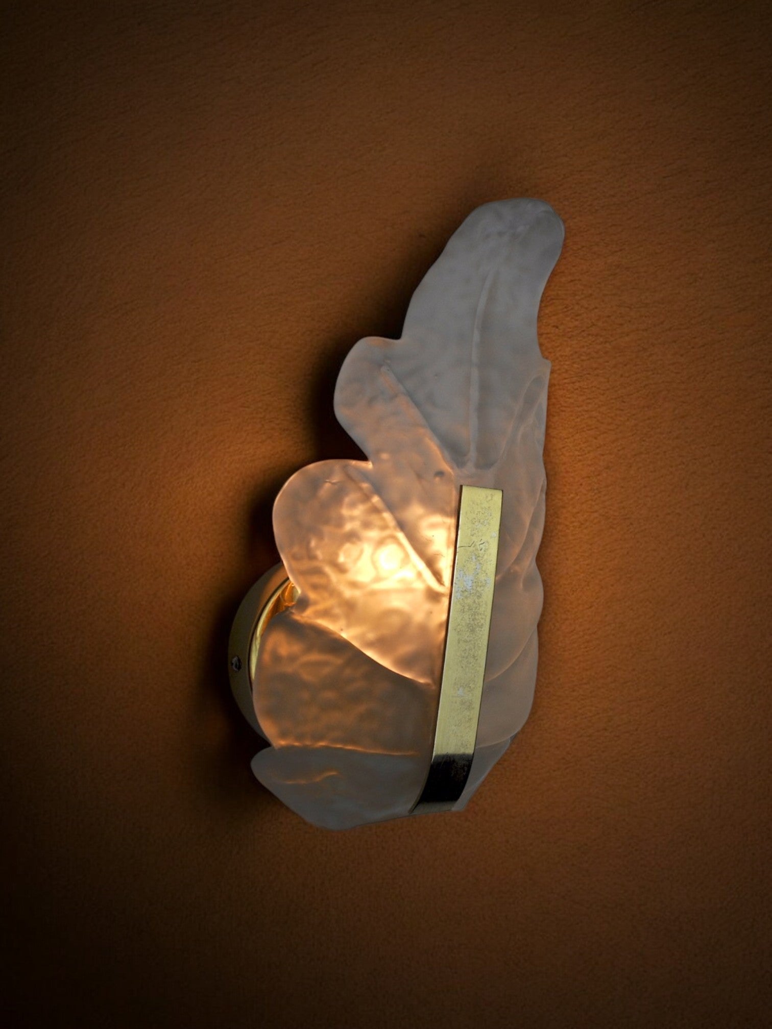 Pair of "leaf" sconces by Carl Fagerlund, Murano glass, Germany, 1970
