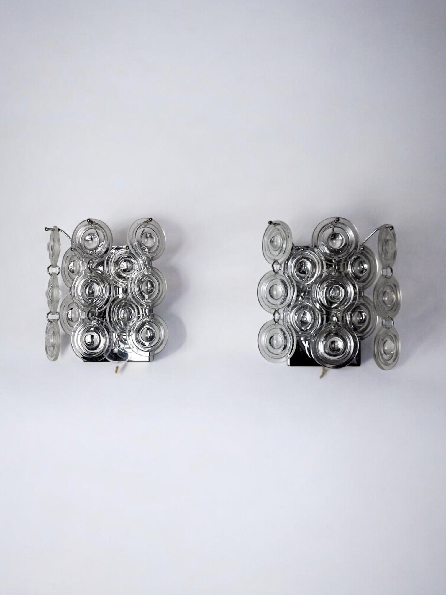 Pair of oscar torlasco sconces, murano glass, italy, 1970