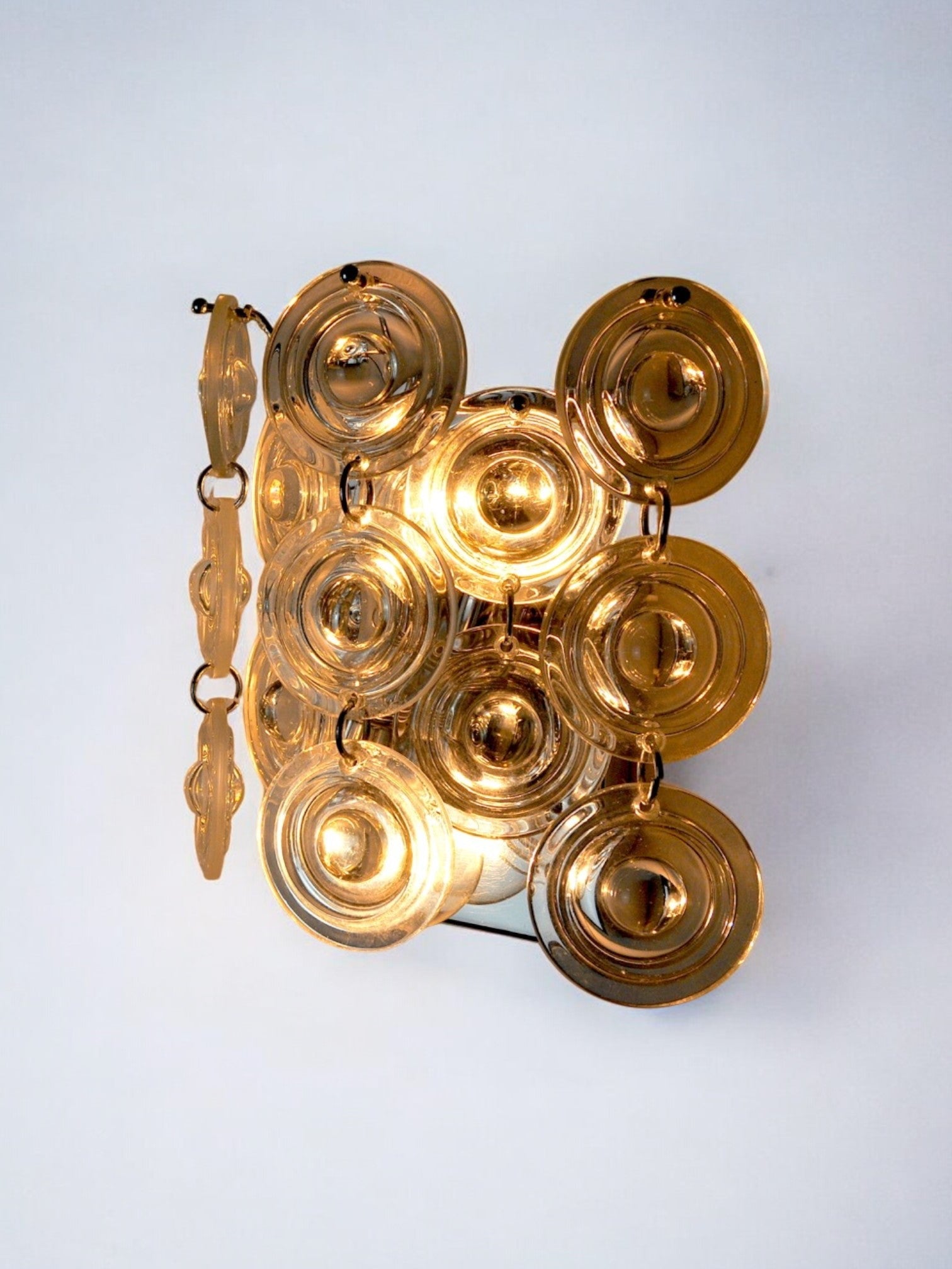 Pair of oscar torlasco sconces, murano glass, italy, 1970