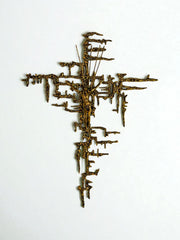 Spanish Brutalist Brass Crucifix after Dalí's Christ, Circa 1970's