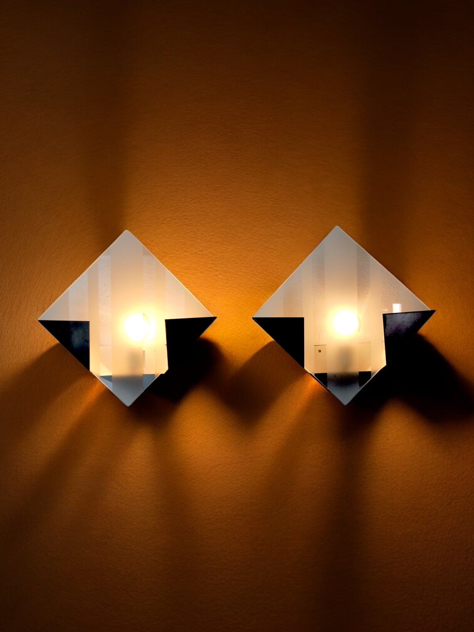 Pair of "Rombo" sconces by Miguel Milá, Spain, 1980