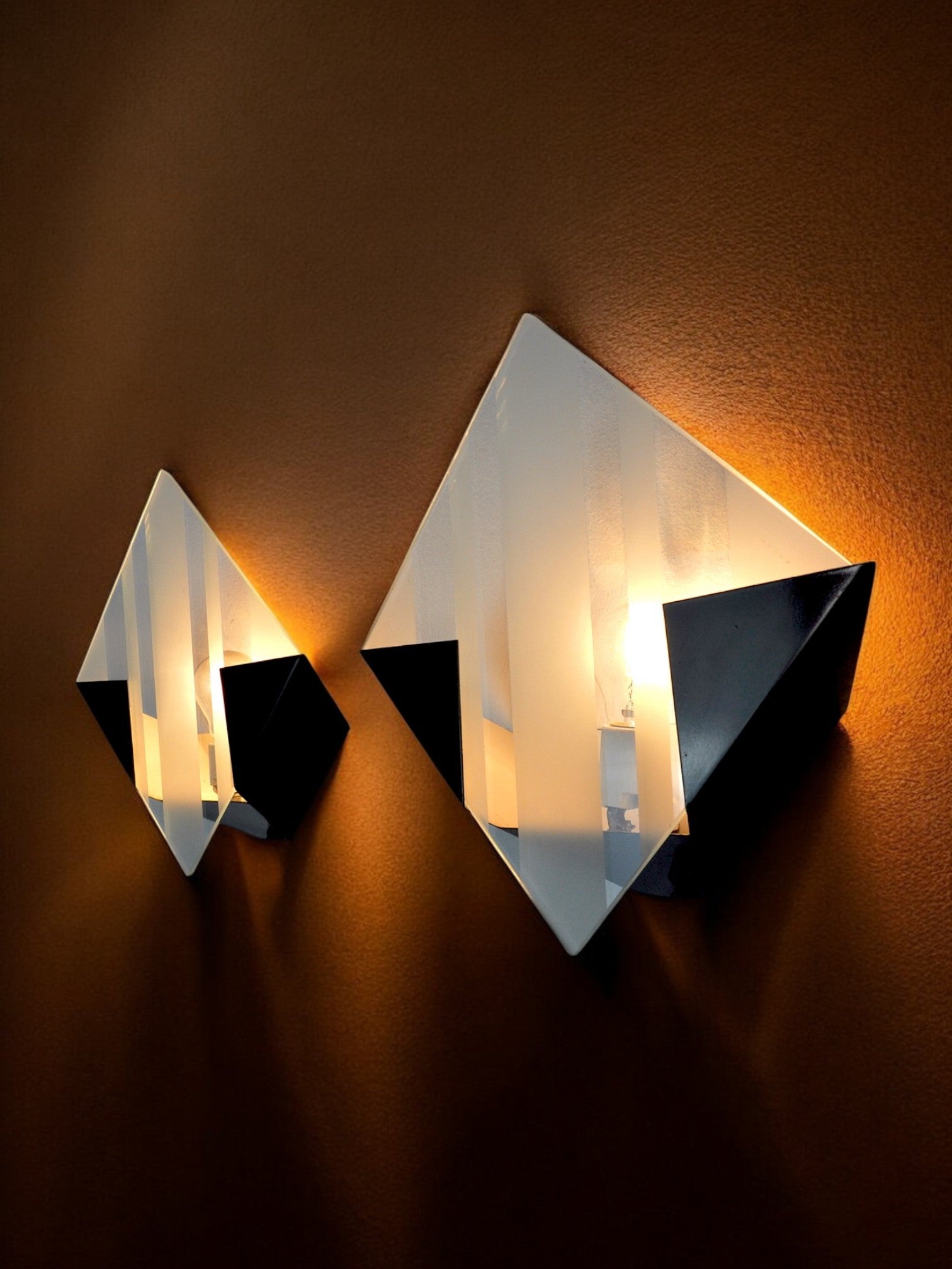 Pair of "Rombo" sconces by Miguel Milá, Spain, 1980