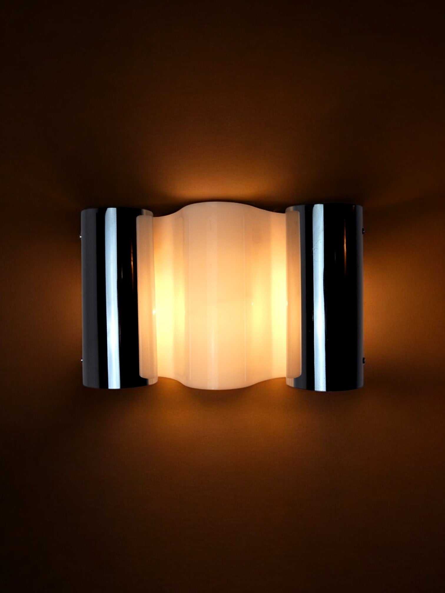 Metalarte "wave" sconce, spain,  1970s