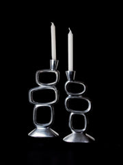 Pair of circle candlesticks by Matthew Hilton, England, 1980