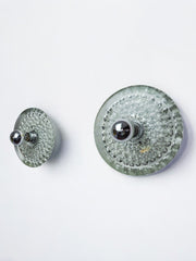 Pair of  circular Peill & Putzler wall lights, blown murano glass, Germany, 1970