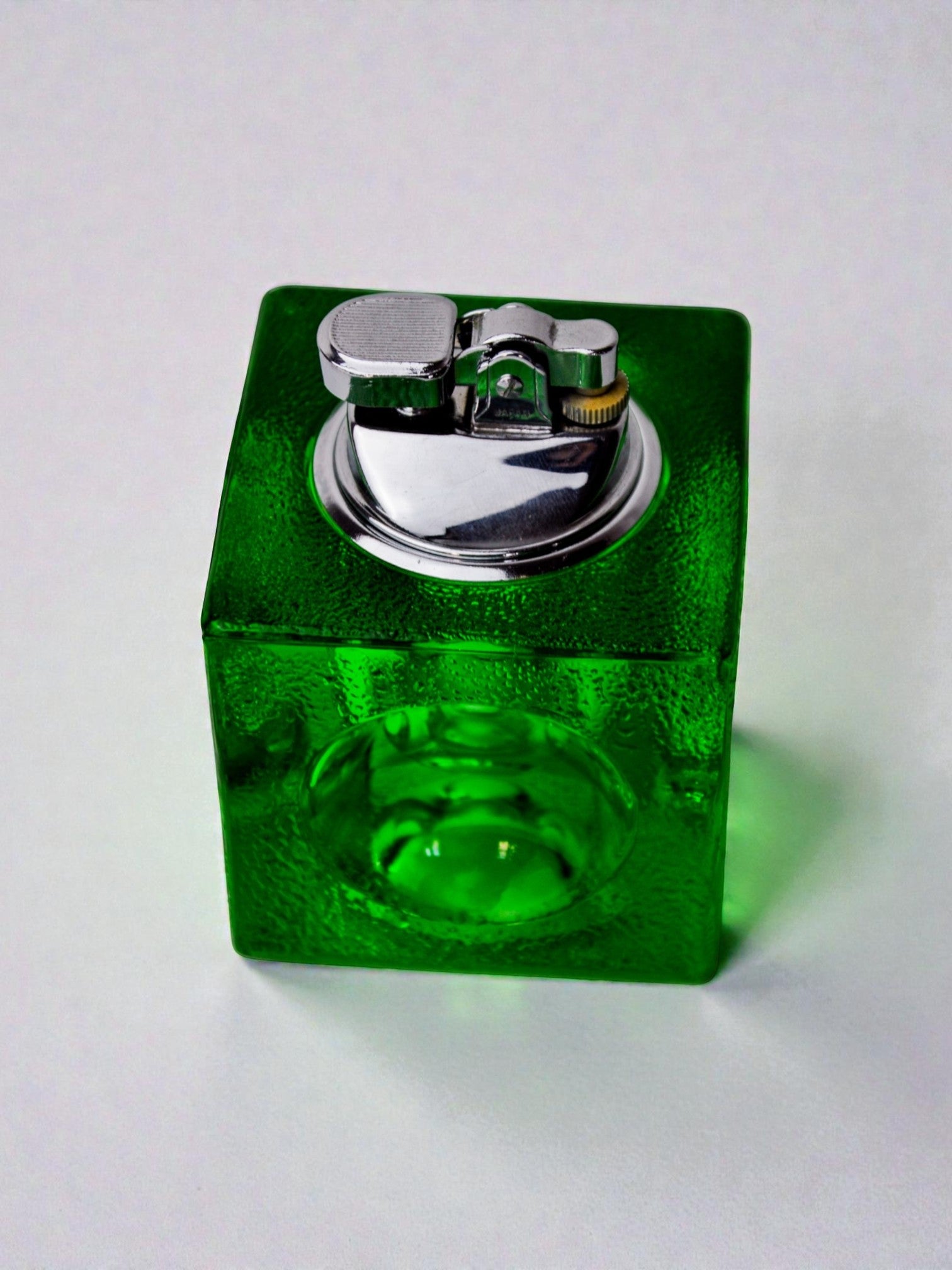 Green ice cube lighter by Antonio Imperatore, murano glass, Italy, 1970