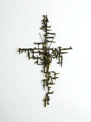 Spanish Brutalist Brass Crucifix after Dalí's Christ, 1970's