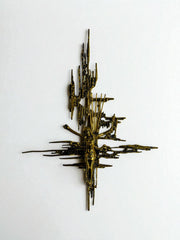 Spanish Brutalist Brass Crucifix after Dalí's Christ, 1970's