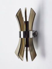 Veca Sconce, methacrylate and chromed structure, Italy 1970