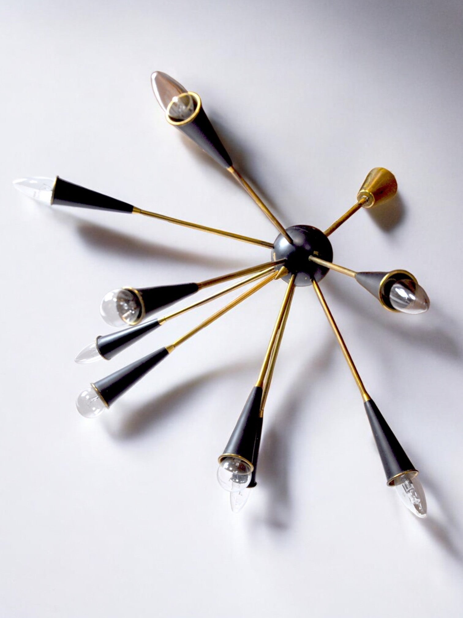 Sputnik chandelier 9 arms, Italy, 1960