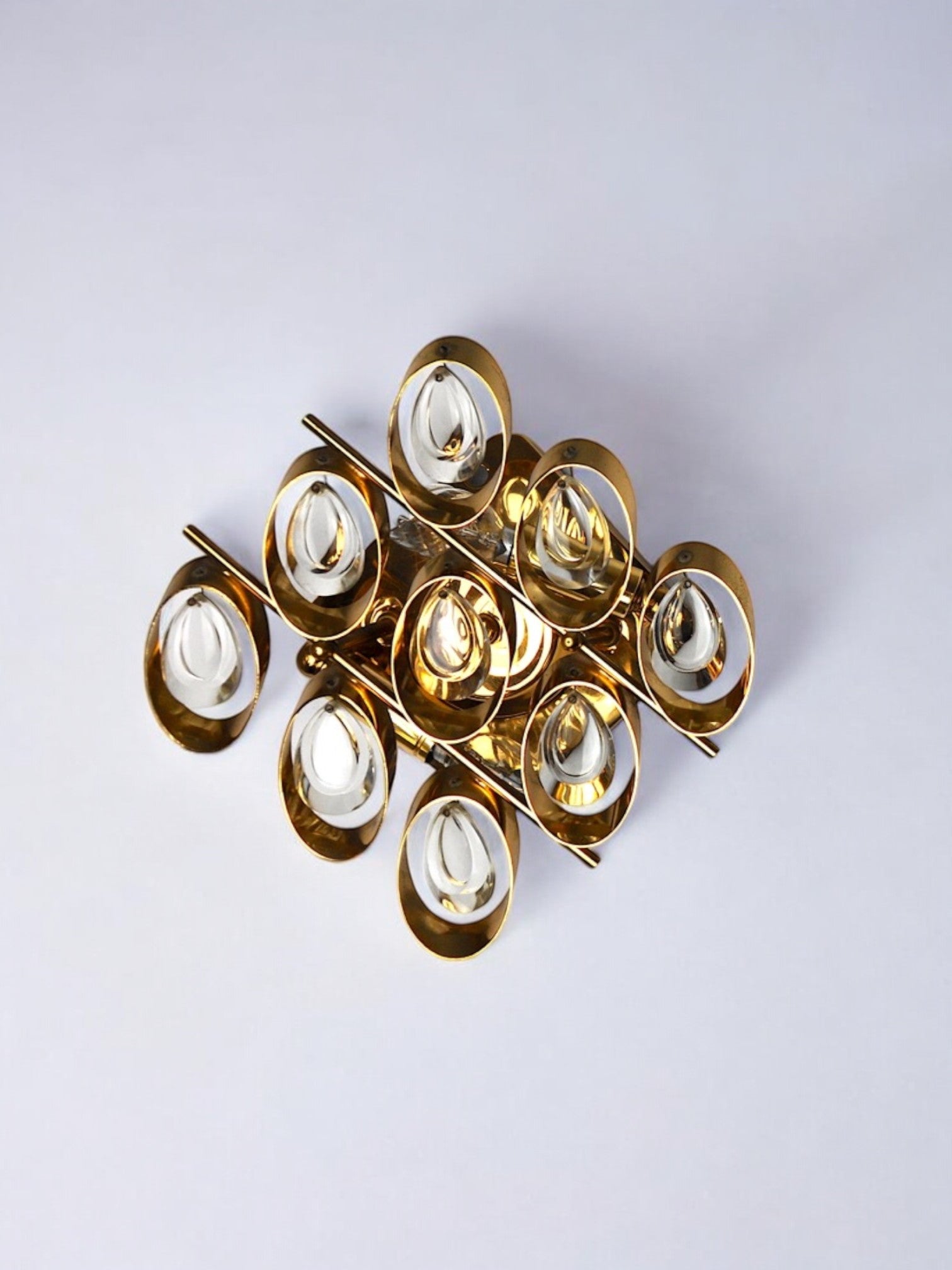 Pair of oscar torlasco sconces, murano glass, italy, 1970