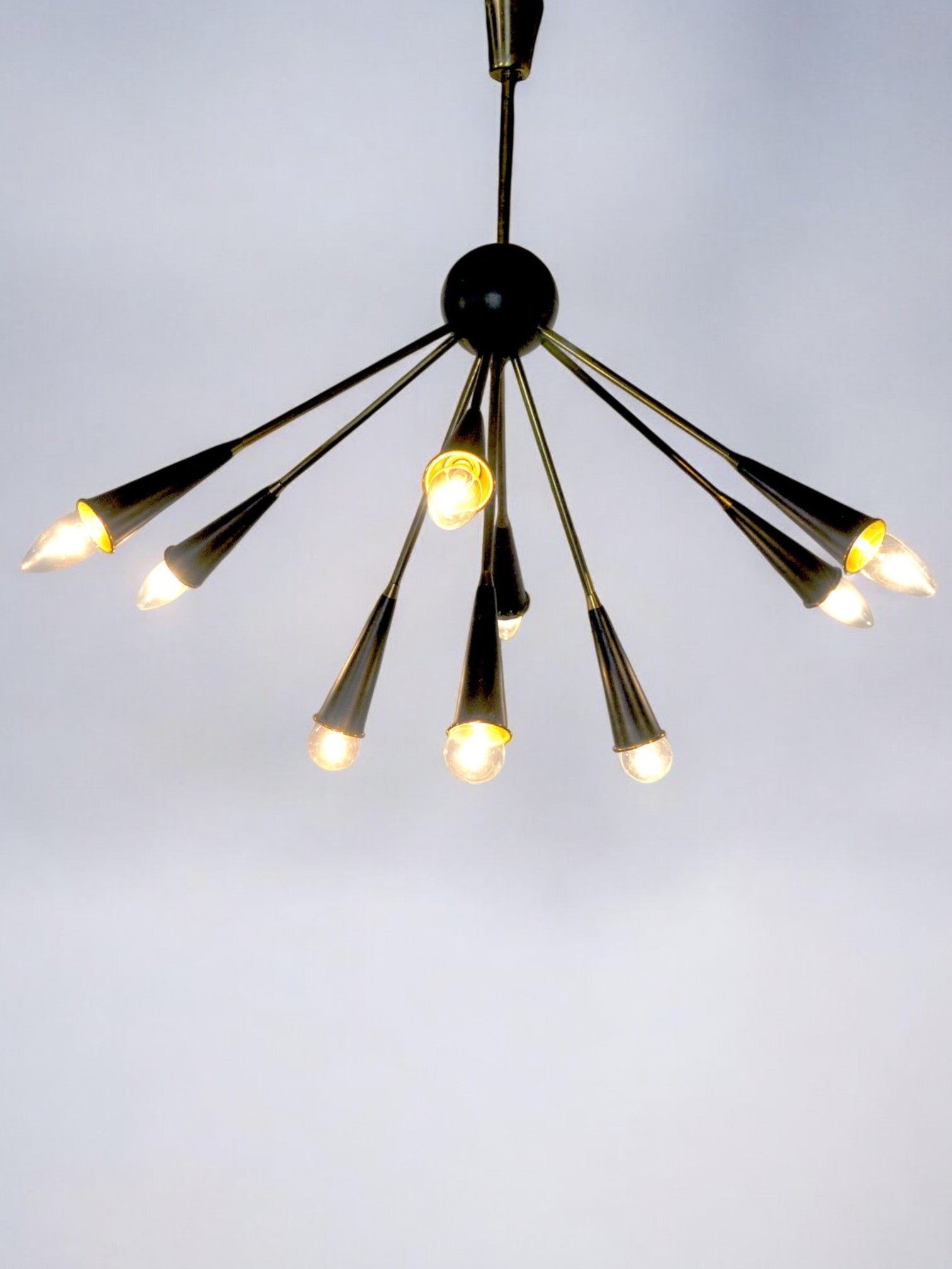 Sputnik chandelier 9 arms, Italy, 1960
