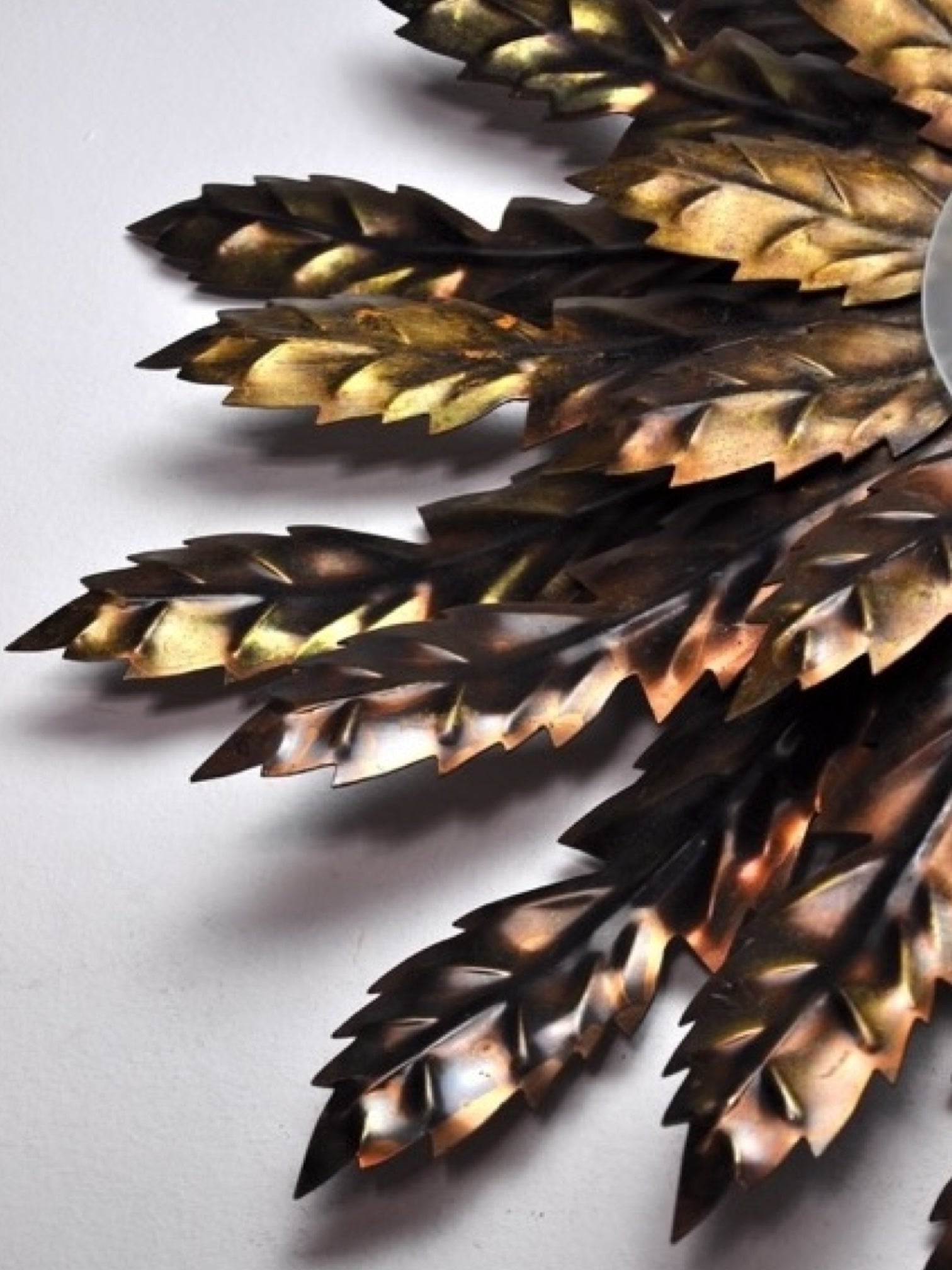Sunburst Flush Mount Ceiling Light in Gilt Metal, Spain, 1960s