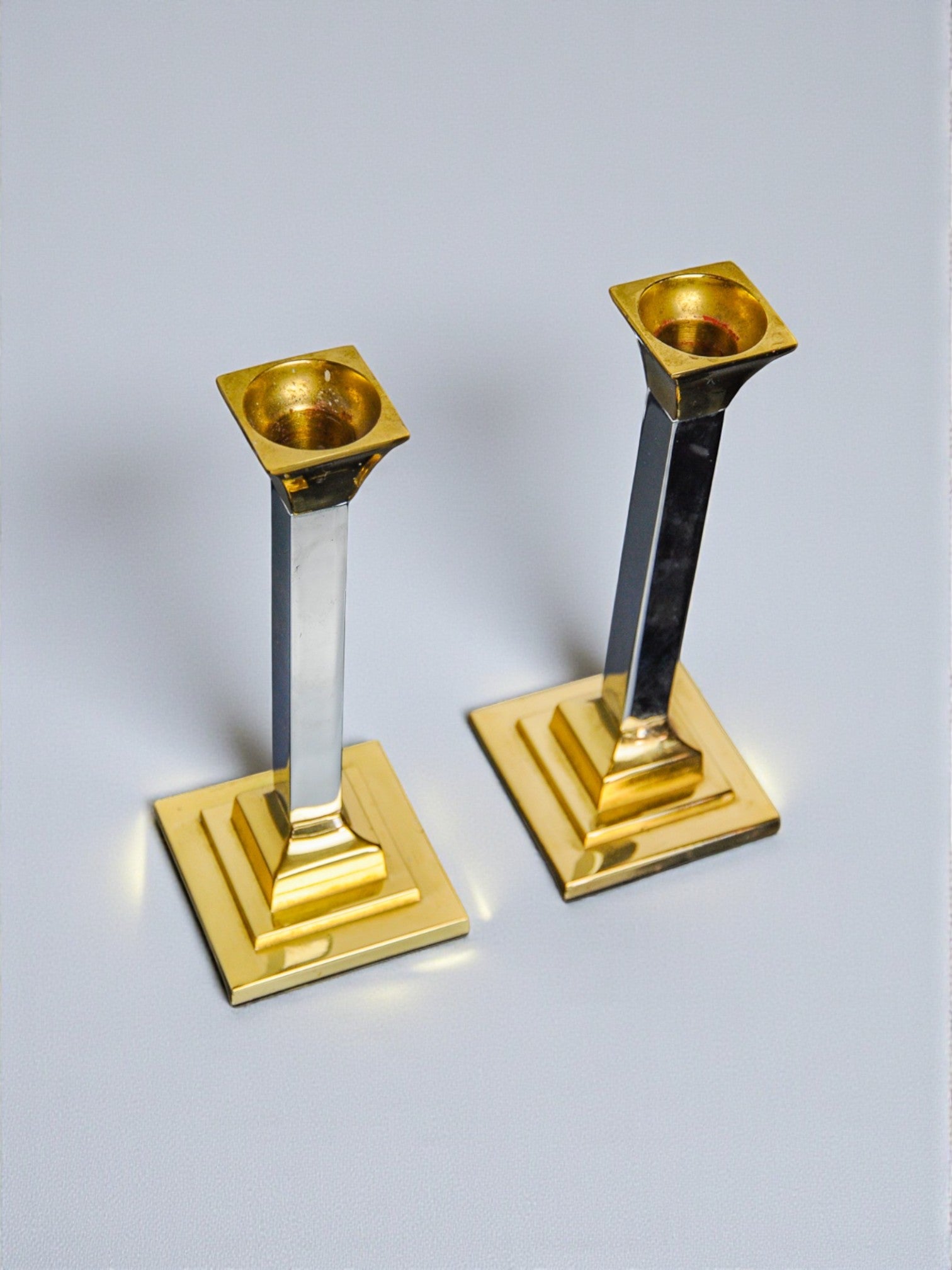 Pair of Regency candlesticks by Art3, Spain, 1970