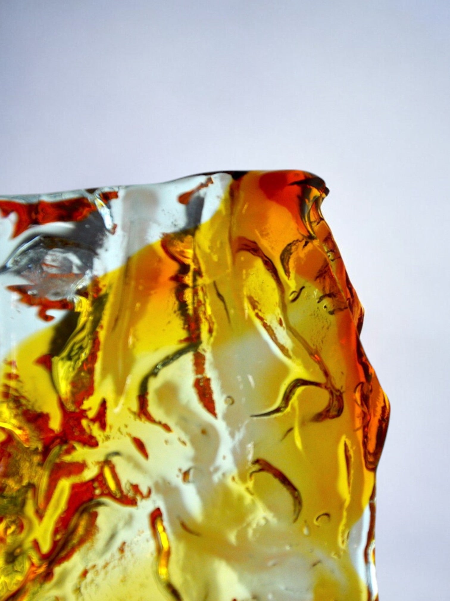 Carlo Nason for Murano Mazzega orange sconce, two-tone Murano glas, Italy 1970