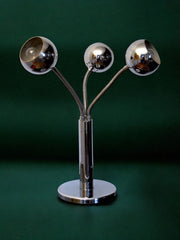 Eye-ball Chromed table lamp, space age, Italy, 1970