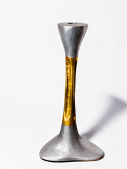 Brutalist candlestick by David Marshall, bronze and aluminum, Spain, 1970's