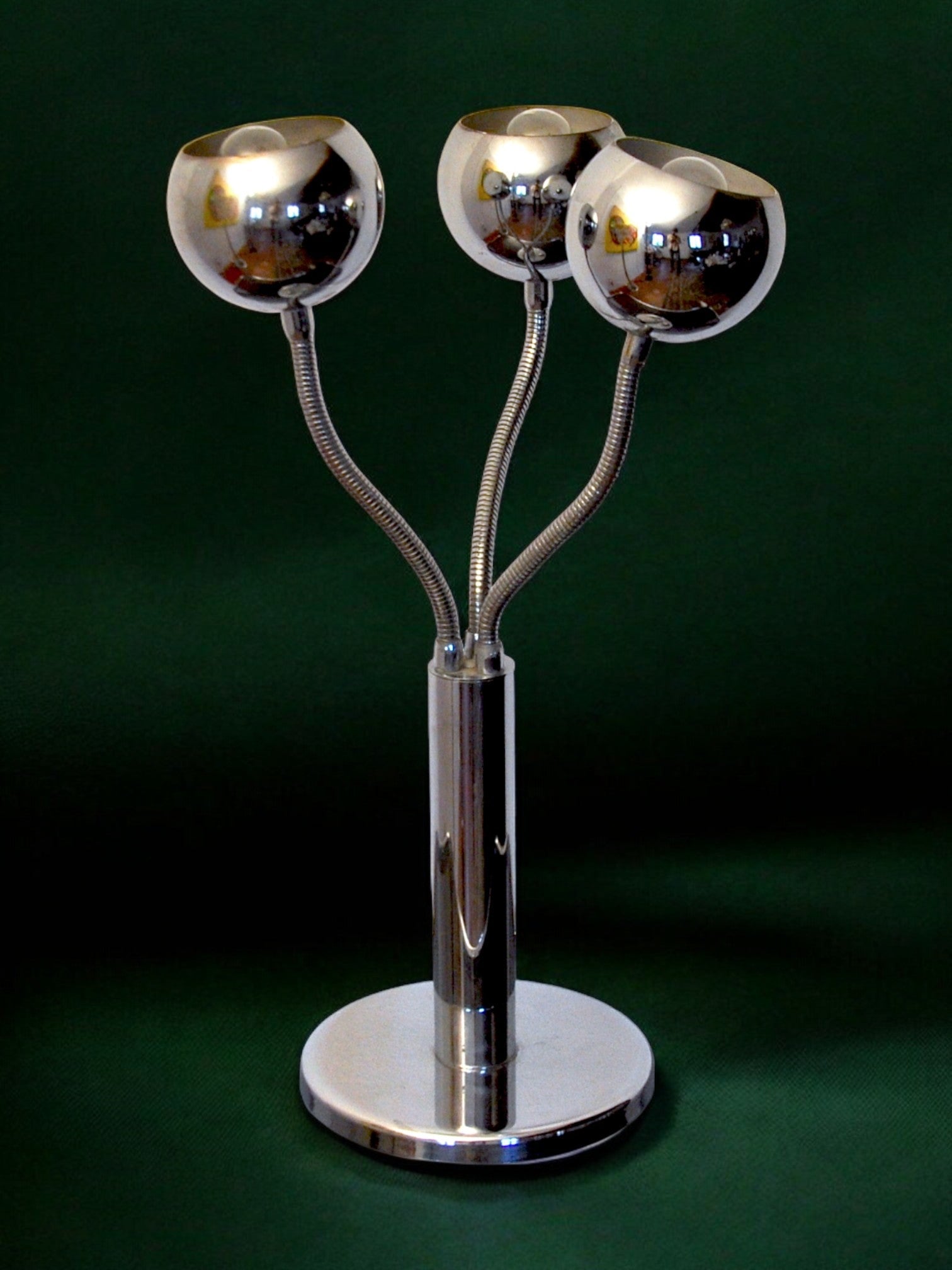 Eye-ball Chromed table lamp, space age, Italy, 1970