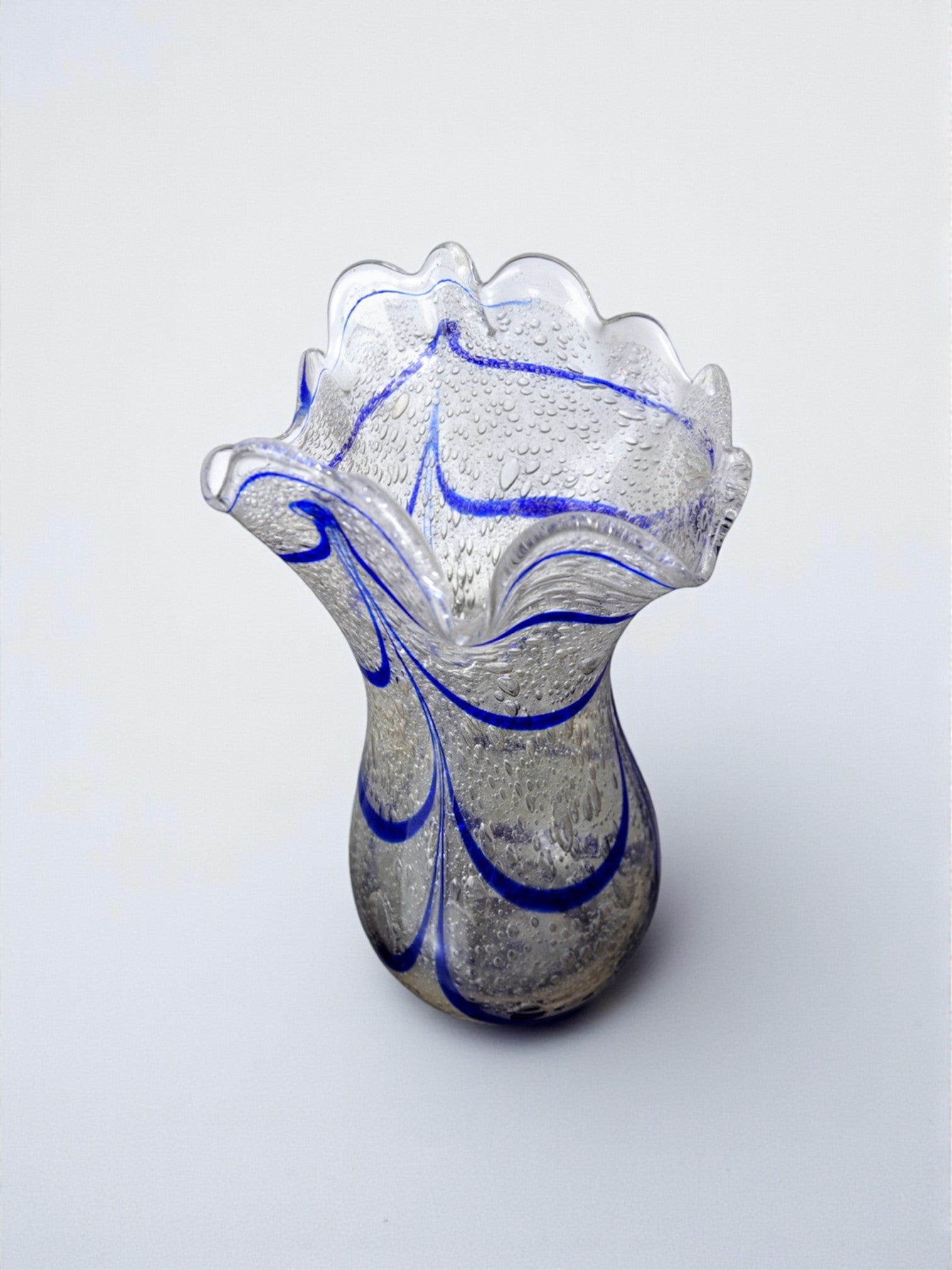 Blue seguso vase in murano glass, italy, 1960