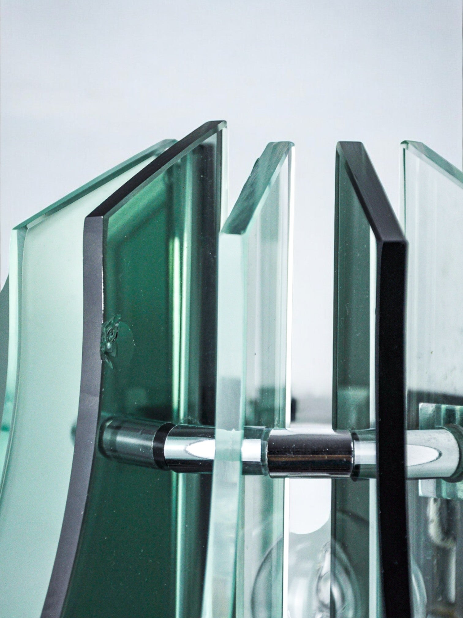 Pair of Veca wall lights, green murano glass, Italy 1970