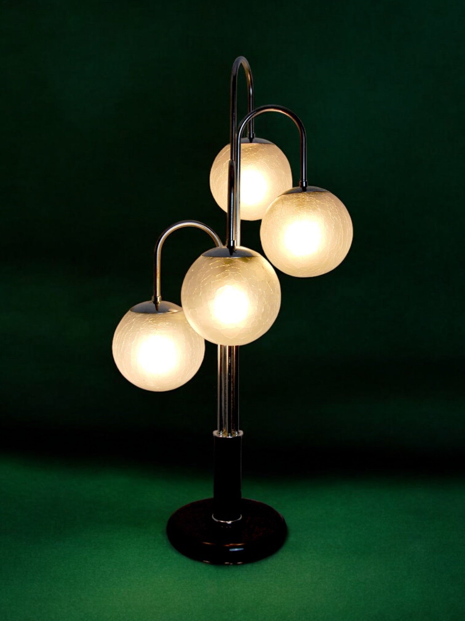 Art-Deco chrome lamp with 4 globes, 1960