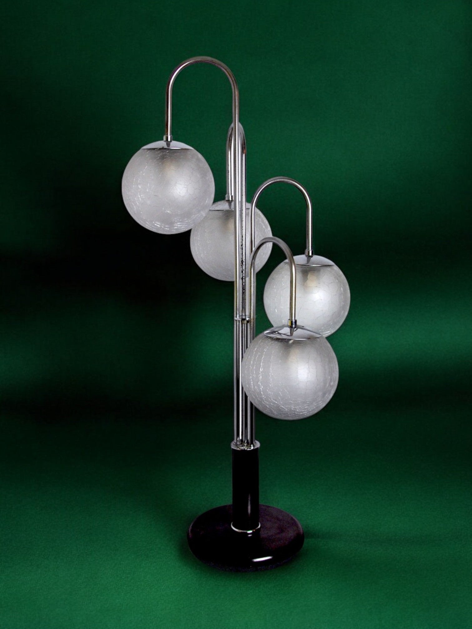 Art-Deco chrome lamp with 4 globes, 1960