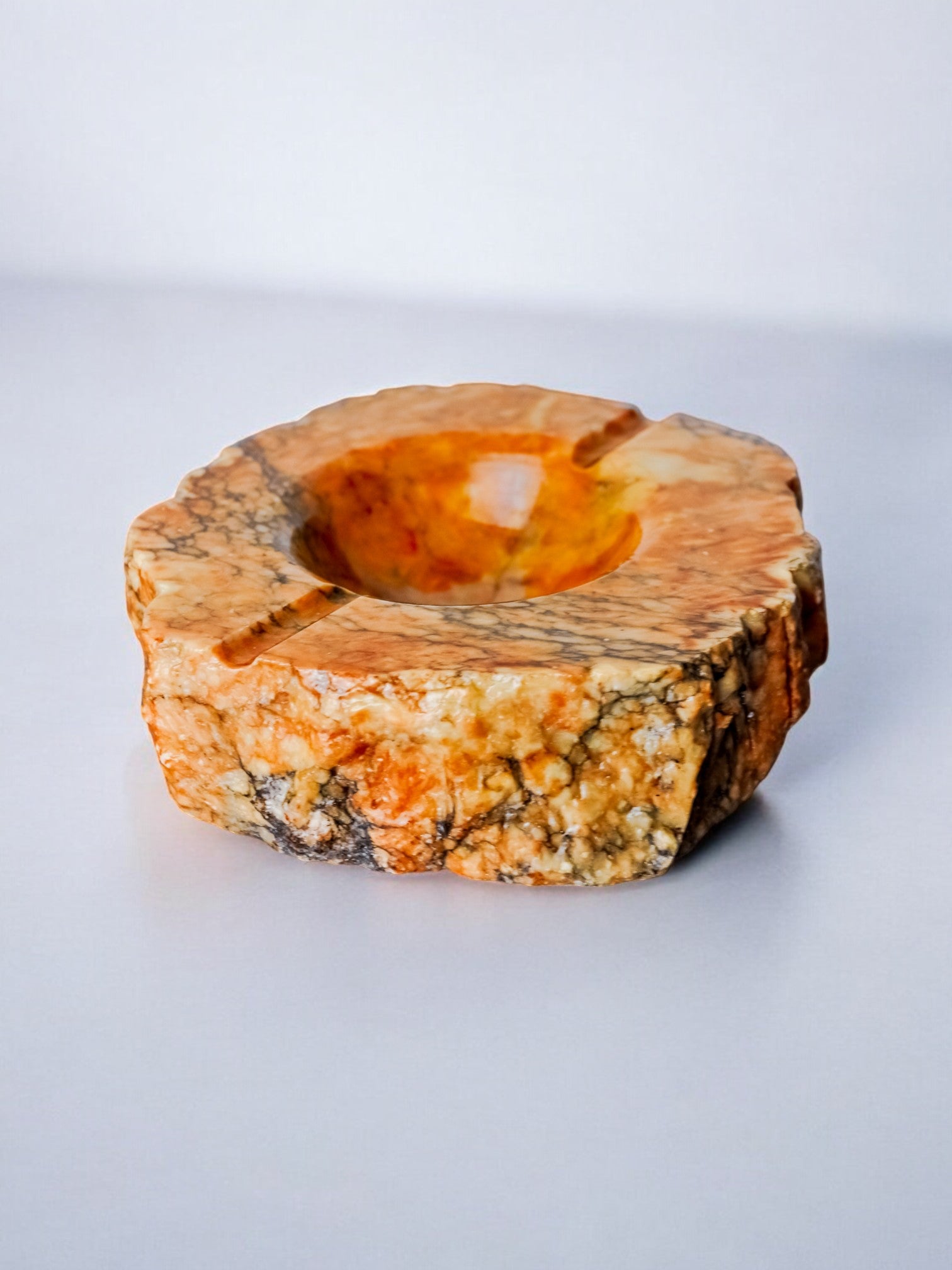 Ocher Alabaster ashtray by Romano Bianchi, Italy, 1970's