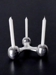 Biomorphic candleholder,solid aluminium, denmark, 1970's
