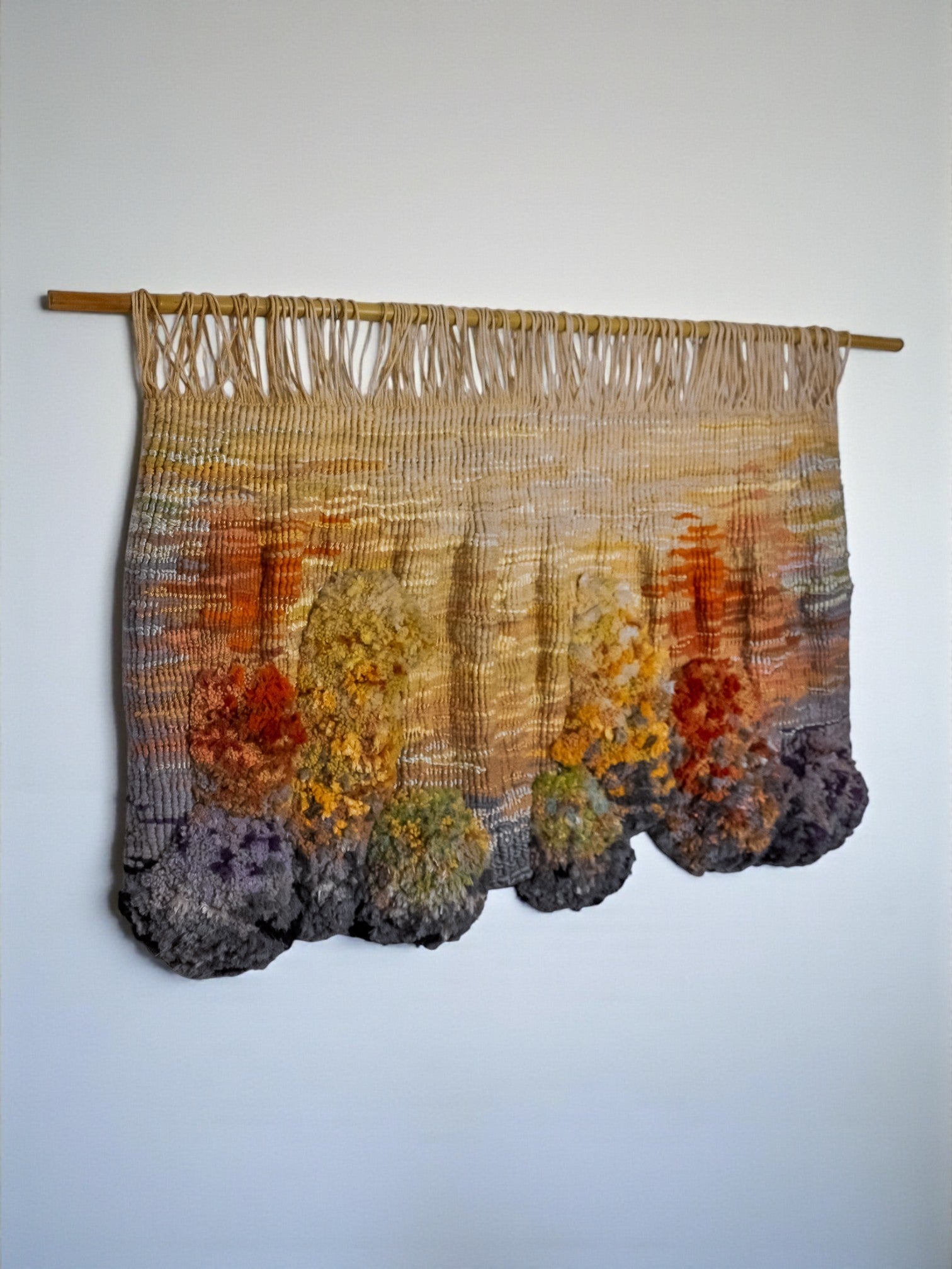 Maria Asuncion Raventos macrame tapestry, Spain, Circa 1970s