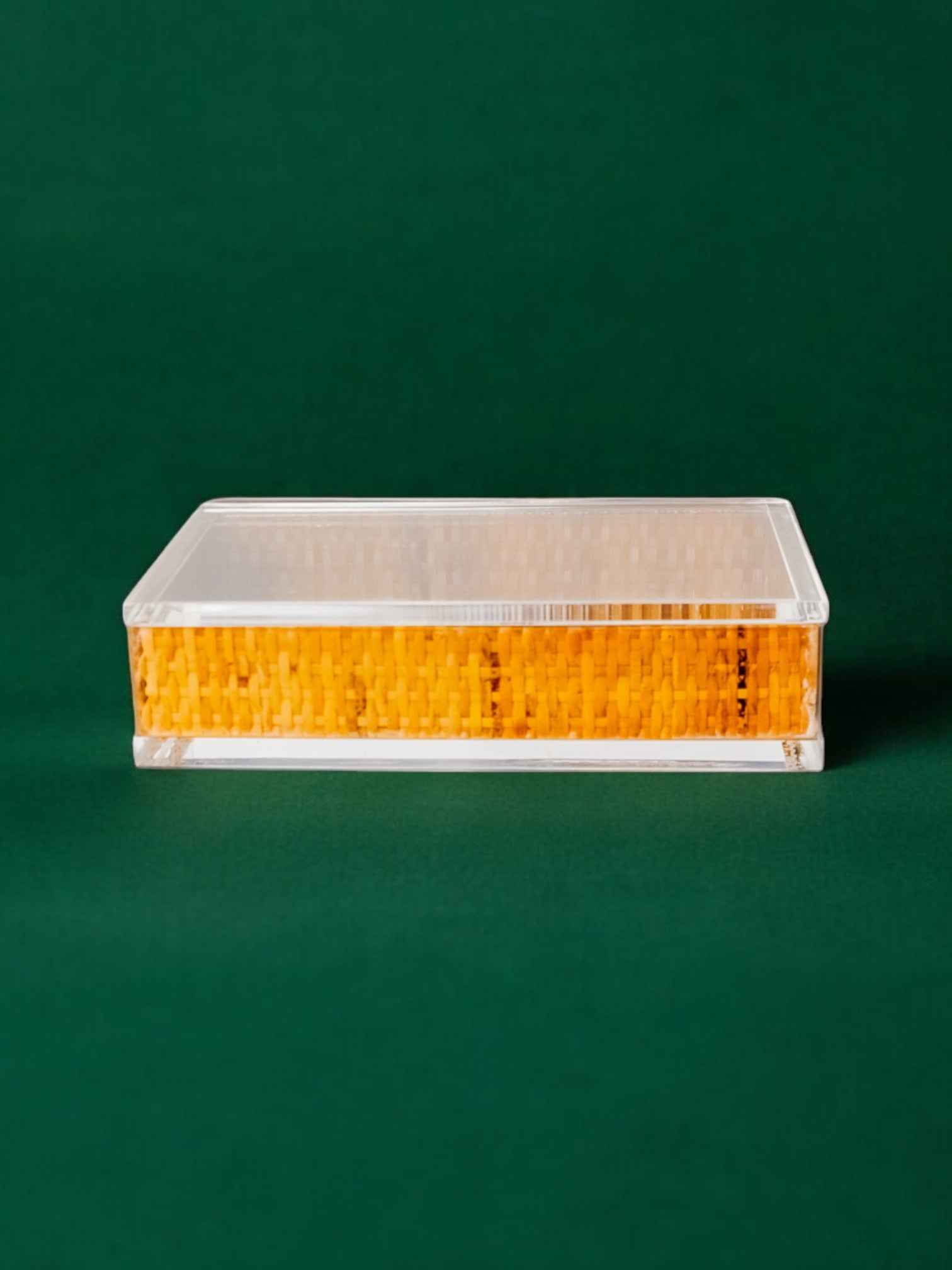 Lucite and Rattan vanity boxe, Christian Dior Style, Italy 1970s
